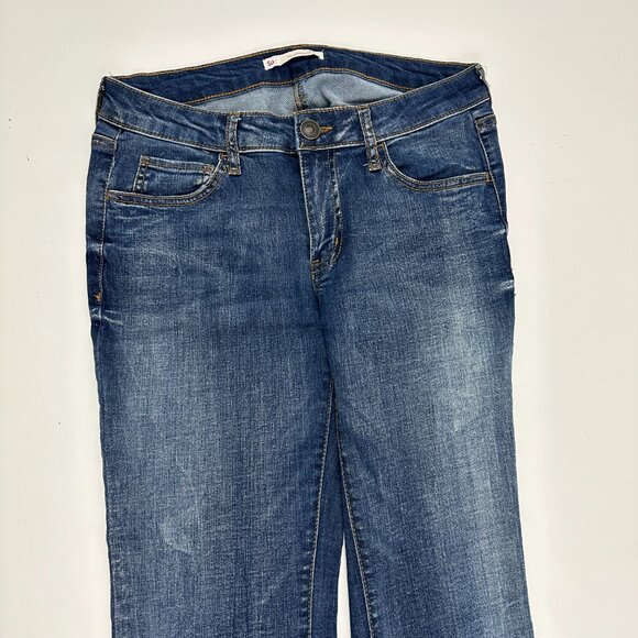 SO Low Rise Favorite Bootcut Women's size 7 Dark Wash Blue Denim Jeans - Picture 2 of 4